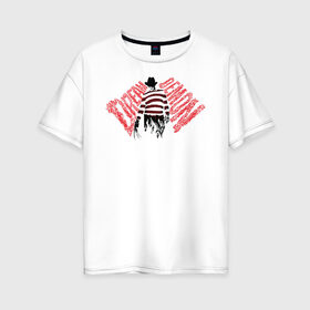 Женская футболка хлопок Oversize с принтом Dream Demon в Новосибирске, 100% хлопок | свободный крой, круглый ворот, спущенный рукав, длина до линии бедер
 | a nightmare on elm street | freddy krueger | vdzabma | фредди крюгер
