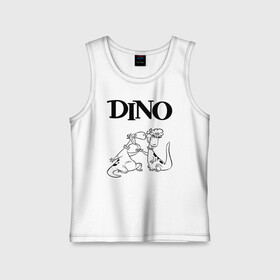 Детская майка хлопок с принтом DINO в Новосибирске,  |  | bamm bamm rubble | barney rubble | bedrock | betty rubble | dino | flintstones | fred flintstone | hoppy | pebbles | stone age | vdgerir | wilma | флинстоун | флинтстоун