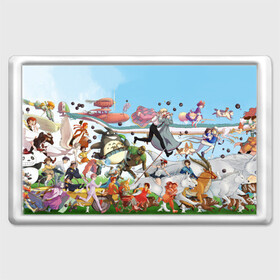 Магнит 45*70 с принтом Studio Ghibli в Новосибирске, Пластик | Размер: 78*52 мм; Размер печати: 70*45 | Тематика изображения на принте: studio ghibli | аниме | гибли | студия ghibli | хаяо миядзаки
