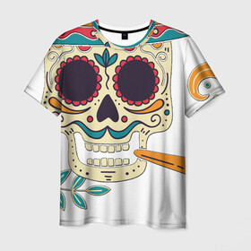 Мужская футболка 3D с принтом Фестиваль в Новосибирске, 100% полиэфир | прямой крой, круглый вырез горловины, длина до линии бедер | мексика | мексика. | череп