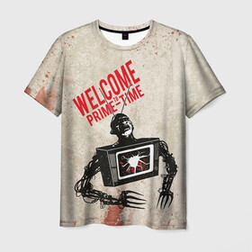 Мужская футболка 3D с принтом Welcome To Prime-Time в Новосибирске, 100% полиэфир | прямой крой, круглый вырез горловины, длина до линии бедер | a nightmare on elm street | freddy krueger | vdzabma | фредди крюгер