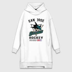 Платье-худи хлопок с принтом SAN JOSE SHARKS в Новосибирске,  |  | hockey | nhl | san jose | sharks | sport | usa | акулы | надпись | нхл | сан хосе | символы | сообщение | спорт | сша | текст | фраза | хоккей | цитаты | шайбу