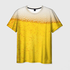 Мужская футболка 3D с принтом Пиво в Новосибирске, 100% полиэфир | прямой крой, круглый вырез горловины, длина до линии бедер | Тематика изображения на принте: пенное | хмельное