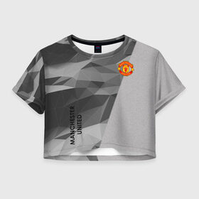 Женская футболка Crop-top 3D с принтом Manchester United в Новосибирске, 100% полиэстер | круглая горловина, длина футболки до линии талии, рукава с отворотами | atletico | barcelona | borussia | chelsea | cristiano | football | juventus | manchester city | manchester united | messi | real madrid | ronaldo | sport | спорт | футбол