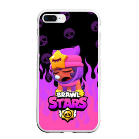 Чехол для iPhone 7Plus/8 Plus матовый с принтом Sandy BRAWL STARS в Новосибирске, Силикон | Область печати: задняя сторона чехла, без боковых панелей | brawl stars | brawl stars sandy | legendary brawler | leon | leon shark | sandy | shark | stars | акула | бравл стар сэнди | леон акула | сенди | сэнди