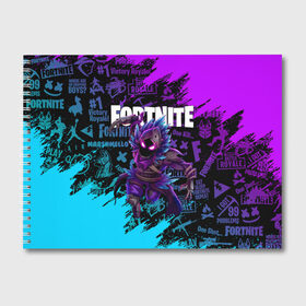 Альбом для рисования с принтом FORTNITE RAVEN в Новосибирске, 100% бумага
 | матовая бумага, плотность 200 мг. | fortnite | fortnite 2 | fortnite x маршмелло | ikonik | marshmello | ninja | ninja streamer | raven | travis scott | ворон | иконик | ниндзя | пили | рейвен | трэвис скотт | фортнайт