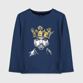 Детский лонгслив хлопок с принтом Ice Cube King в Новосибирске, 100% хлопок | круглый вырез горловины, полуприлегающий силуэт, длина до линии бедер | Тематика изображения на принте: 2pac | black | compton | dog | dr dre | hip hop | ice cube | king | nwa | rap | snoop dogg | west coast | westside | айс кьюб | гангстер | голос улиц | король | микрофон | музыка | рифма | рэп | рэпер | хип хоп