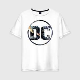 Женская футболка хлопок Oversize с принтом Batman в Новосибирске, 100% хлопок | свободный крой, круглый ворот, спущенный рукав, длина до линии бедер
 | batman | dc | shtatjl | бэтмен | логотип