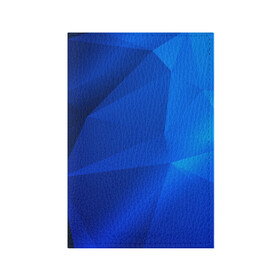Обложка для паспорта матовая кожа с принтом SHADES OF BLUE в Новосибирске, натуральная матовая кожа | размер 19,3 х 13,7 см; прозрачные пластиковые крепления | geometry | kaleidoscope | pattern | pilygon | polyscape | space | textures | tie dye | абстракт | броня | вселенная | геометрия | города | каледоскоп | космос | паттерн | полигон | полискейп | природа | тай дай | текстура | текстуры
