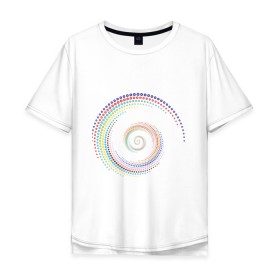 Мужская футболка хлопок Oversize с принтом Обман зрения в Новосибирске, 100% хлопок | свободный крой, круглый ворот, “спинка” длиннее передней части | водоворот | вортекс | зрения | иллюзия | картинки | обман | оптическая | позитив | прикольные | радуга | циклон