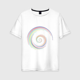 Женская футболка хлопок Oversize с принтом Обман зрения в Новосибирске, 100% хлопок | свободный крой, круглый ворот, спущенный рукав, длина до линии бедер
 | водоворот | вортекс | зрения | иллюзия | картинки | обман | оптическая | позитив | прикольные | радуга | циклон