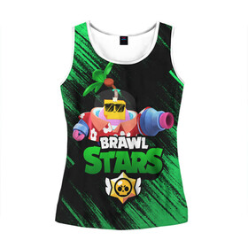 Женская майка 3D с принтом SPROUT BRAWL STARS в Новосибирске, 100% полиэстер | круглая горловина, прямой силуэт, длина до линии бедра | brawl | brawl stars | brawl stars sprout | clash | sprout | tropical sprout | бравл старс | игра | мобильные игры | спраут | тропический спрут