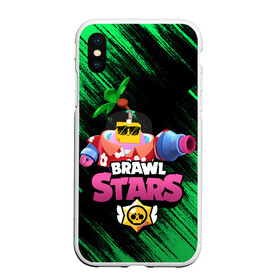 Чехол для iPhone XS Max матовый с принтом СПРАУТ BRAWL STARS в Новосибирске, Силикон | Область печати: задняя сторона чехла, без боковых панелей | brawl | brawl stars | brawl stars sprout | clash | sprout | tropical sprout | бравл старс | игра | мобильные игры | спраут | тропический спрут