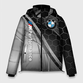 Мужская зимняя куртка 3D с принтом BMW M POWER в Новосибирске, верх — 100% полиэстер; подкладка — 100% полиэстер; утеплитель — 100% полиэстер | длина ниже бедра, свободный силуэт Оверсайз. Есть воротник-стойка, отстегивающийся капюшон и ветрозащитная планка. 

Боковые карманы с листочкой на кнопках и внутренний карман на молнии. | Тематика изображения на принте: bmw | bmw motorsport | bmw performance | carbon | m | m power | motorsport | performance | sport | бмв | карбон | моторспорт | спорт