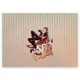 Поздравительная открытка с принтом Дазай и ЧУя в Новосибирске, 100% бумага | плотность бумаги 280 г/м2, матовая, на обратной стороне линовка и место для марки
 | bungou stray dogs | аниме | великие из бродячих псов | дазай и чуя