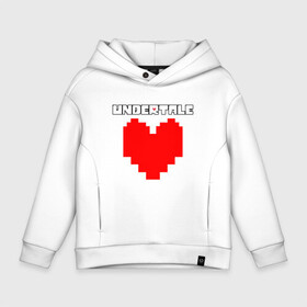 Детское худи Oversize хлопок с принтом UNDERTALE HEART в Новосибирске, френч-терри — 70% хлопок, 30% полиэстер. Мягкий теплый начес внутри —100% хлопок | боковые карманы, эластичные манжеты и нижняя кромка, капюшон на магнитной кнопке | Тематика изображения на принте: asriel dreemurr | chara | frisk | gaster blaster | sans | undertale | азриэль дримурр | андертейл | гастер | меттатон | санс | фриск | чара