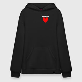 Худи SuperOversize хлопок с принтом UNDERTALE HEART в Новосибирске, 70% хлопок, 30% полиэстер, мягкий начес внутри | карман-кенгуру, эластичная резинка на манжетах и по нижней кромке, двухслойный капюшон
 | asriel dreemurr | chara | frisk | gaster blaster | sans | undertale | азриэль дримурр | андертейл | гастер | меттатон | санс | фриск | чара