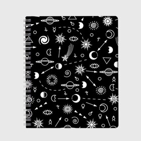 Тетрадь с принтом Космос в Новосибирске, 100% бумага | 48 листов, плотность листов — 60 г/м2, плотность картонной обложки — 250 г/м2. Листы скреплены сбоку удобной пружинной спиралью. Уголки страниц и обложки скругленные. Цвет линий — светло-серый
 | alien | galaxy | moon | nasa | pattern | space | star | sun | ufo | астрономия | звезды | космонавтика | космос | луна | наса | нло | паттерн | пришельцы