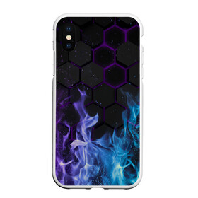 Чехол для iPhone XS Max матовый с принтом Fire в Новосибирске, Силикон | Область печати: задняя сторона чехла, без боковых панелей | Тематика изображения на принте: fire | psicodelic | абстрактный | абстракция | калейдоскоп | огонь | пламя | пламя космос | психоделика | радужный | разводы красок | северное сияние | синий огонь | фиолетовый | фракталы