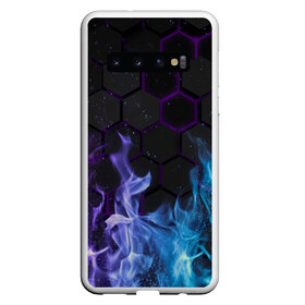 Чехол для Samsung Galaxy S10 с принтом Fire в Новосибирске, Силикон | Область печати: задняя сторона чехла, без боковых панелей | Тематика изображения на принте: fire | psicodelic | абстрактный | абстракция | калейдоскоп | огонь | пламя | пламя космос | психоделика | радужный | разводы красок | северное сияние | синий огонь | фиолетовый | фракталы