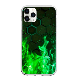 Чехол для iPhone 11 Pro матовый с принтом Fire в Новосибирске, Силикон |  | fire | psicodelic | абстрактный | абстракция | зелёный | зеленый огонь | калейдоскоп | огонь | пламя | пламя космос | психоделика | радужный | разводы красок | северное сияние | фракталы