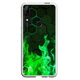 Чехол для Honor P Smart Z с принтом Fire в Новосибирске, Силикон | Область печати: задняя сторона чехла, без боковых панелей | fire | psicodelic | абстрактный | абстракция | зелёный | зеленый огонь | калейдоскоп | огонь | пламя | пламя космос | психоделика | радужный | разводы красок | северное сияние | фракталы