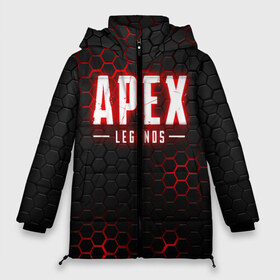 Женская зимняя куртка 3D с принтом APEX LEGENDS в Новосибирске, верх — 100% полиэстер; подкладка — 100% полиэстер; утеплитель — 100% полиэстер | длина ниже бедра, силуэт Оверсайз. Есть воротник-стойка, отстегивающийся капюшон и ветрозащитная планка. 

Боковые карманы с листочкой на кнопках и внутренний карман на молнии | apex | apex legends | battle | battle royal | bloodhound | titanfall | wraith | апекс | апекс легендс | батл рояль | битва | война | каустик | королевская битва