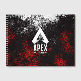 Альбом для рисования с принтом APEX LEGENDS в Новосибирске, 100% бумага
 | матовая бумага, плотность 200 мг. | Тематика изображения на принте: apex | apex legends | battle | battle royal | bloodhound | titanfall | wraith | апекс | апекс легендс | батл рояль | битва | война | каустик | королевская битва