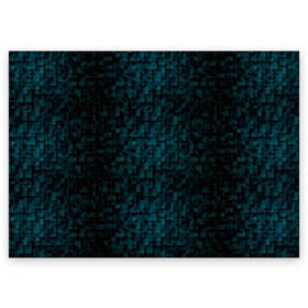 Поздравительная открытка с принтом КУБИЗМ в Новосибирске, 100% бумага | плотность бумаги 280 г/м2, матовая, на обратной стороне линовка и место для марки
 | 3d | textures | tiles | геометрия | камуфляж | квадраты | кубики | неон | объемный | пиксели | тайлы | текстуры | тетрис | фон