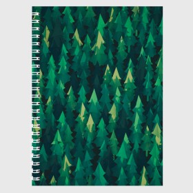 Тетрадь с принтом ЛЕС в Новосибирске, 100% бумага | 48 листов, плотность листов — 60 г/м2, плотность картонной обложки — 250 г/м2. Листы скреплены сбоку удобной пружинной спиралью. Уголки страниц и обложки скругленные. Цвет линий — светло-серый
 | forest | green | textures | tiles | trees | ели | зеленый | зелень | камуфляж | лес | природа | тайлы | текстуры | фон
