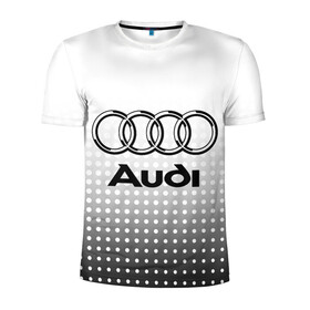 Мужская футболка 3D спортивная с принтом Audi в Новосибирске, 100% полиэстер с улучшенными характеристиками | приталенный силуэт, круглая горловина, широкие плечи, сужается к линии бедра | audi | audi лого | audi марка | audi эмблема | ауди | ауди значок | ауди лого | ауди чб значок | ауди эмблема | значок audi | лого автомобиля | логотип audi | логотип ауди | черно белый