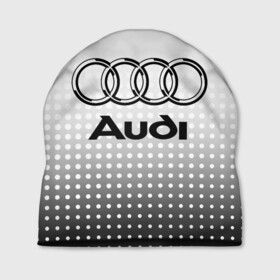 Шапка 3D с принтом Audi в Новосибирске, 100% полиэстер | универсальный размер, печать по всей поверхности изделия | audi | audi лого | audi марка | audi эмблема | ауди | ауди значок | ауди лого | ауди чб значок | ауди эмблема | значок audi | лого автомобиля | логотип audi | логотип ауди | черно белый