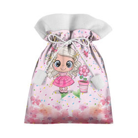 Подарочный 3D мешок с принтом Маленькая принцесса в Новосибирске, 100% полиэстер | Размер: 29*39 см | Тематика изображения на принте: бабочка | девочка | девочке | маленькая | милая | сердечки | цветочки