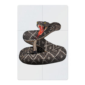 Магнитный плакат 2Х3 с принтом Гремучая змея в Новосибирске, Полимерный материал с магнитным слоем | 6 деталей размером 9*9 см | гремучая змея | животные | звери | змея | опасность | пресмыкающиеся | рисунок