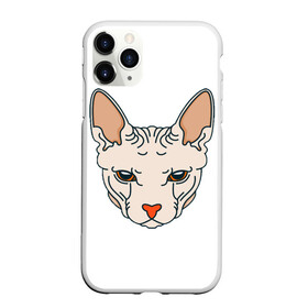 Чехол для iPhone 11 Pro Max матовый с принтом Сфинкс в Новосибирске, Силикон |  | арт | животные | картинка | лысая кошка | лысый кот | мультяшный принт | нарисованная кошка | нарисованный кот | принт | рисунок | сфинкс