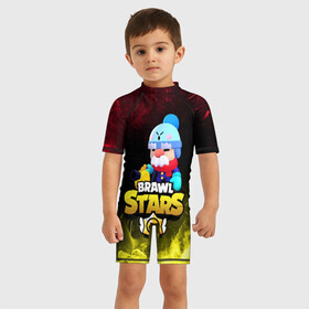 Детский купальный костюм 3D с принтом GALE BRAWL STARS в Новосибирске, Полиэстер 85%, Спандекс 15% | застежка на молнии на спине | brawl | brawl stars | clash | gale brawl stars | бравл старс | бравл старс гэйл | бравлер | гэйл | игра | мобильные игры