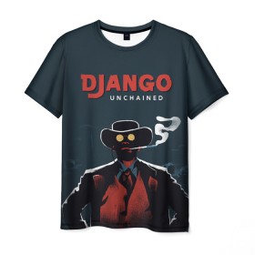 Мужская футболка 3D с принтом Django в Новосибирске, 100% полиэфир | прямой крой, круглый вырез горловины, длина до линии бедер | django | tarantino | джанго | джанго освобожденный | тарантино