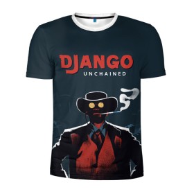 Мужская футболка 3D спортивная с принтом Django в Новосибирске, 100% полиэстер с улучшенными характеристиками | приталенный силуэт, круглая горловина, широкие плечи, сужается к линии бедра | django | tarantino | джанго | джанго освобожденный | тарантино