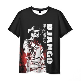 Мужская футболка 3D с принтом Django в Новосибирске, 100% полиэфир | прямой крой, круглый вырез горловины, длина до линии бедер | django | tarantino | джанго | джанго освобожденный | тарантино