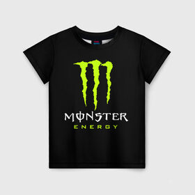 Детская футболка 3D с принтом MONSTER ENERGY в Новосибирске, 100% гипоаллергенный полиэфир | прямой крой, круглый вырез горловины, длина до линии бедер, чуть спущенное плечо, ткань немного тянется | black monster | bmx | claw | cybersport | energy | monster | monster energy | moto | motocross | race | sport | киберспорт | когти | монстер энерджи | монстр | мото | мотокросс | ралли | скейтбординг | спорт | т | энергия