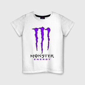 Детская футболка хлопок с принтом MONSTER ENERGY в Новосибирске, 100% хлопок | круглый вырез горловины, полуприлегающий силуэт, длина до линии бедер | black monster | bmx | claw | cybersport | energy | monster | monster energy | moto | motocross | race | sport | киберспорт | когти | монстер энерджи | монстр | мото | мотокросс | ралли | скейтбординг | спорт | т | энергия