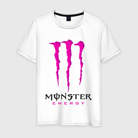 Мужская футболка хлопок с принтом MONSTER ENERGY в Новосибирске, 100% хлопок | прямой крой, круглый вырез горловины, длина до линии бедер, слегка спущенное плечо. | Тематика изображения на принте: black monster | bmx | claw | cybersport | energy | monster | monster energy | moto | motocross | race | sport | киберспорт | когти | монстер энерджи | монстр | мото | мотокросс | ралли | скейтбординг | спорт | т | энергия