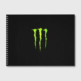 Альбом для рисования с принтом MONSTER ENERGY в Новосибирске, 100% бумага
 | матовая бумага, плотность 200 мг. | black monster | bmx | claw | cybersport | energy | monster | monster energy | moto | motocross | race | sport | киберспорт | когти | монстер энерджи | монстр | мото | мотокросс | ралли | скейтбординг | спорт | т | энергия