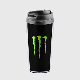 Термокружка-непроливайка с принтом MONSTER ENERGY в Новосибирске, внутренняя часть — пищевой пластик, наружная часть — прозрачный пластик, между ними — полиграфическая вставка с рисунком | объем — 350 мл, герметичная крышка | Тематика изображения на принте: black monster | bmx | claw | cybersport | energy | monster | monster energy | moto | motocross | race | sport | киберспорт | когти | монстер энерджи | монстр | мото | мотокросс | ралли | скейтбординг | спорт | т | энергия