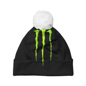 Шапка 3D c помпоном с принтом MONSTER ENERGY в Новосибирске, 100% полиэстер | универсальный размер, печать по всей поверхности изделия | black monster | bmx | claw | cybersport | energy | monster | monster energy | moto | motocross | race | sport | киберспорт | когти | монстер энерджи | монстр | мото | мотокросс | ралли | скейтбординг | спорт | т | энергия