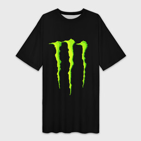 Платье-футболка 3D с принтом MONSTER ENERGY в Новосибирске,  |  | black monster | bmx | claw | cybersport | energy | monster | monster energy | moto | motocross | race | sport | киберспорт | когти | монстер энерджи | монстр | мото | мотокросс | ралли | скейтбординг | спорт | т | энергия