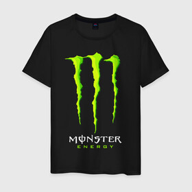 Мужская футболка хлопок с принтом MONSTER ENERGY в Новосибирске, 100% хлопок | прямой крой, круглый вырез горловины, длина до линии бедер, слегка спущенное плечо. | Тематика изображения на принте: black monster | bmx | claw | cybersport | energy | monster | monster energy | moto | motocross | race | sport | киберспорт | когти | монстер энерджи | монстр | мото | мотокросс | ралли | скейтбординг | спорт | т | энергия