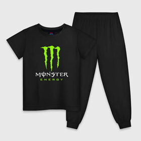 Детская пижама хлопок с принтом MONSTER ENERGY в Новосибирске, 100% хлопок |  брюки и футболка прямого кроя, без карманов, на брюках мягкая резинка на поясе и по низу штанин
 | black monster | bmx | claw | cybersport | energy | monster | monster energy | moto | motocross | race | sport | киберспорт | когти | монстер энерджи | монстр | мото | мотокросс | ралли | скейтбординг | спорт | т | энергия