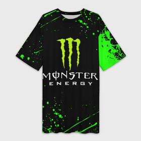 Платье-футболка 3D с принтом MONSTER ENERGY в Новосибирске,  |  | black monster | bmx | claw | cybersport | energy | monster | monster energy | moto | motocross | race | sport | киберспорт | когти | монстер энерджи | монстр | мото | мотокросс | ралли | скейтбординг | спорт | т | энергия