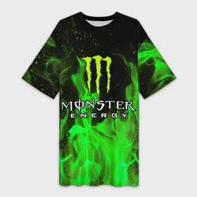 Платье-футболка 3D с принтом MONSTER ENERGY в Новосибирске,  |  | black monster | bmx | claw | cybersport | energy | monster | monster energy | moto | motocross | race | sport | киберспорт | когти | монстер энерджи | монстр | мото | мотокросс | ралли | скейтбординг | спорт | т | энергия